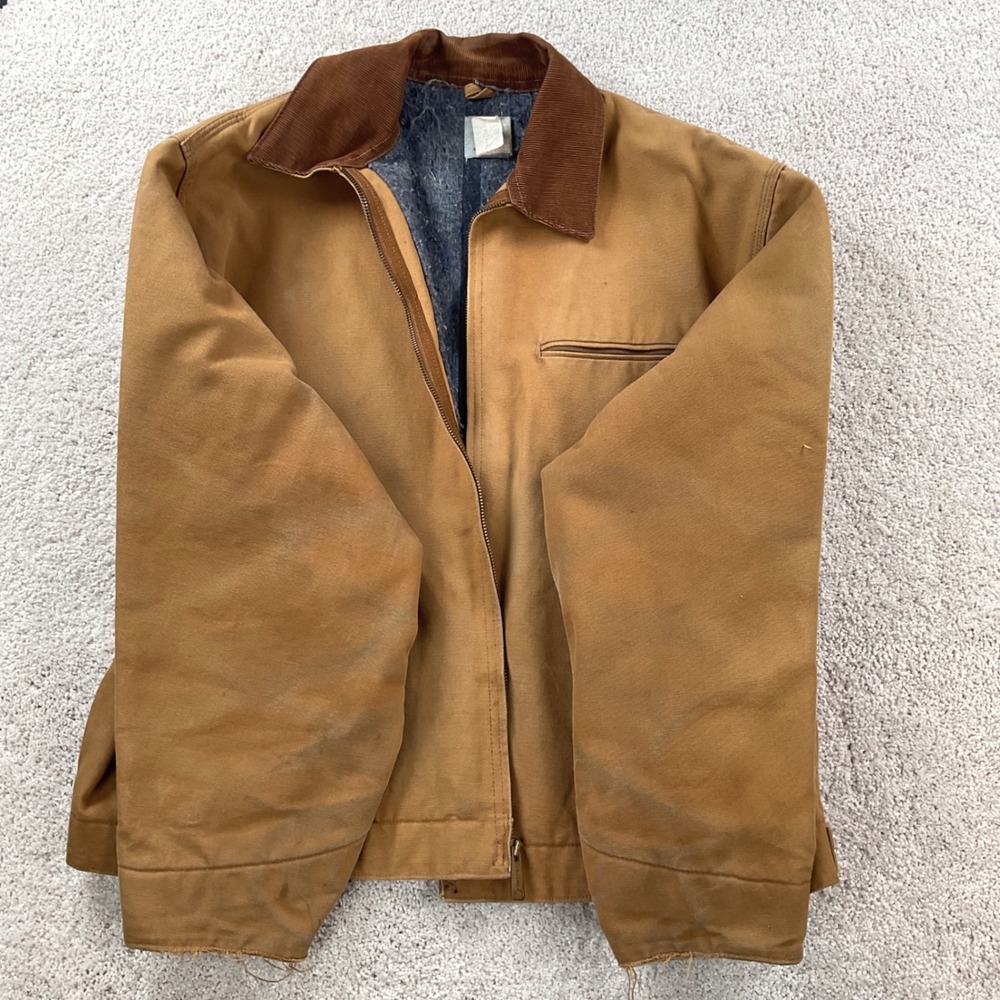 Vintage Carhartt Detroit Jacket Brown Canvas Blanket Lined Made in USA 52 6BLJ - Picture 8 of 14